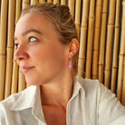 Roca de Piña – Purple drops- gold plated- 925 sterling silver, violet agate- gemstone