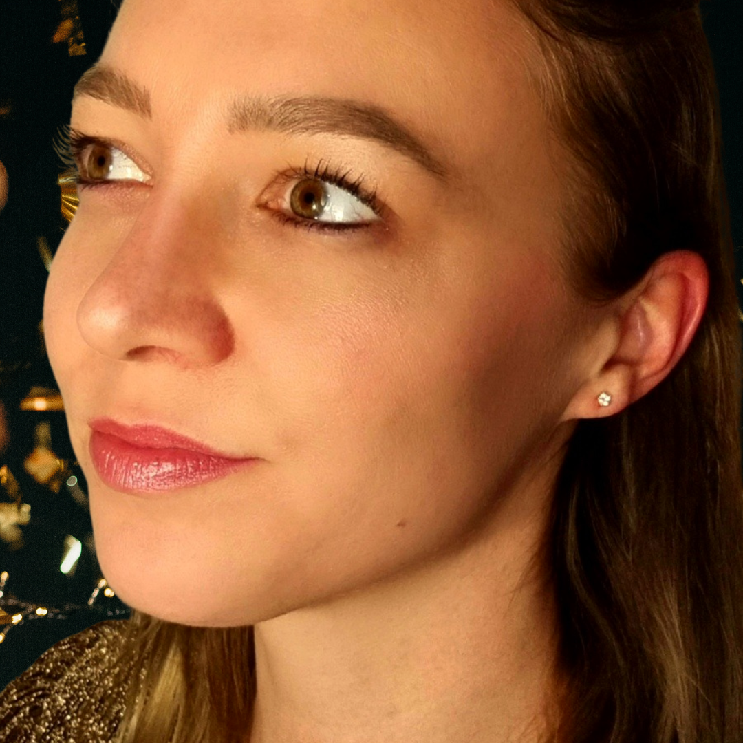 Roca de Piña - Seri earrings - goldplated 925 sterling silver - white zirconia- festive- earcandy- stud