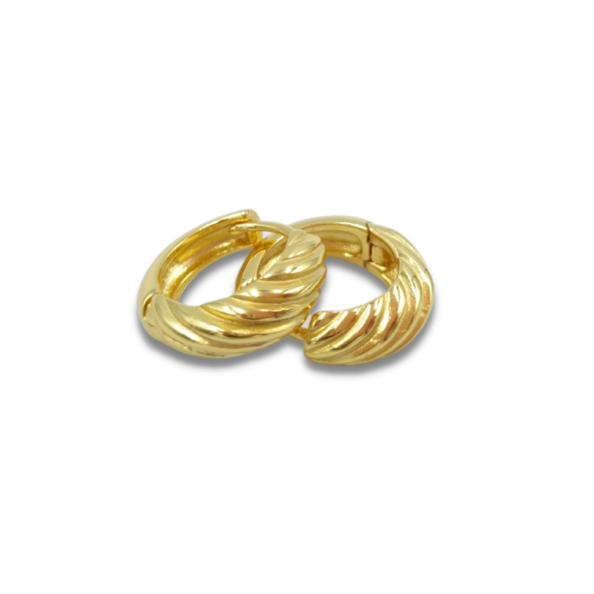 Roca de Piña- croissant hoops - gold plated- 925 sterling silver