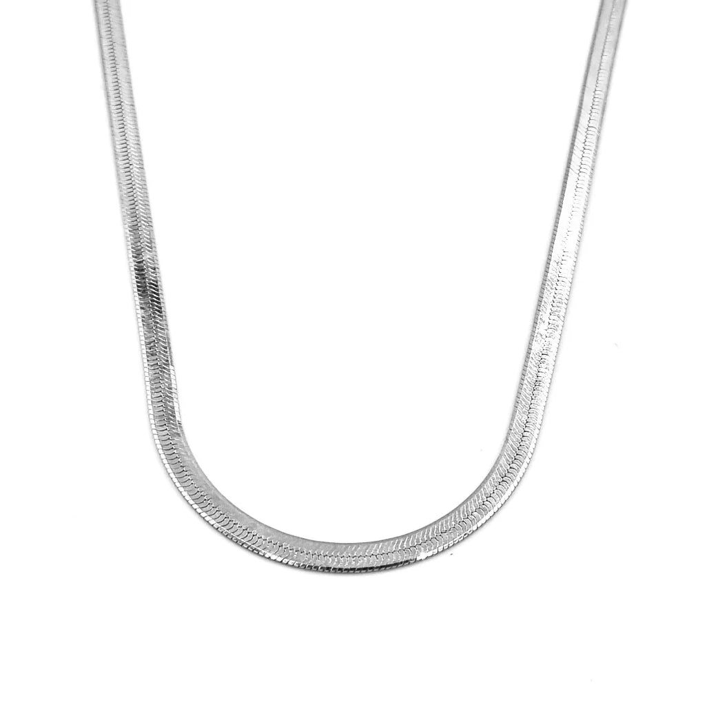 Roca de Piña - Herringbone necklace- rhodium plated 925 sterling silver