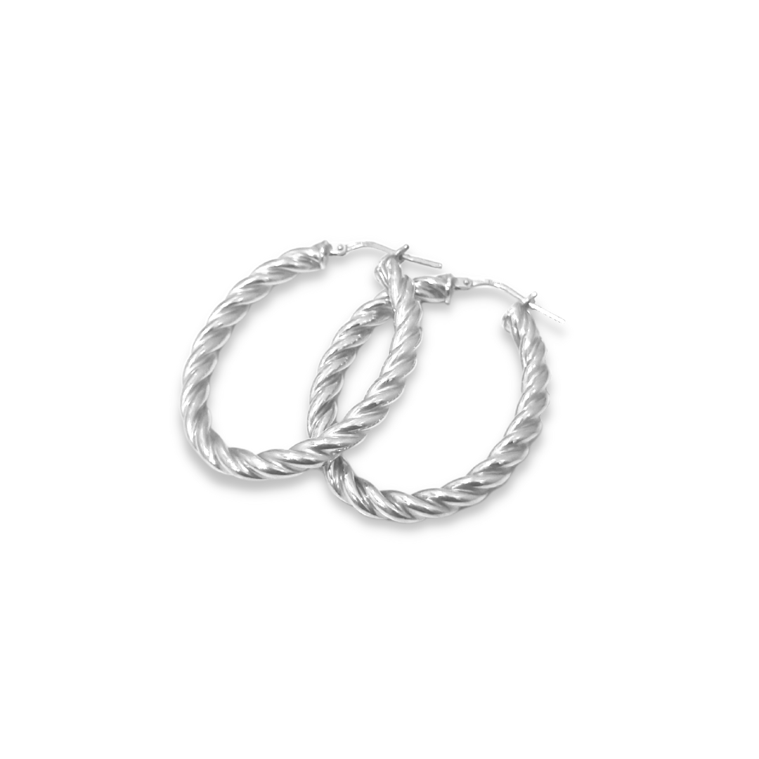 Zilveren hoops oorbellen met ovaal ontwerp, gemaakt van 925 sterling zilver, Lolita