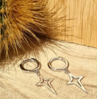 Roca de Piña- Lucia earrings - estrellas- rhodiumplated 925 sterling silver- huggie hoops