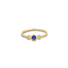 Roca de Piña - Mana kai ring - - gold plated 925 sterling silver - blue and white zirconia