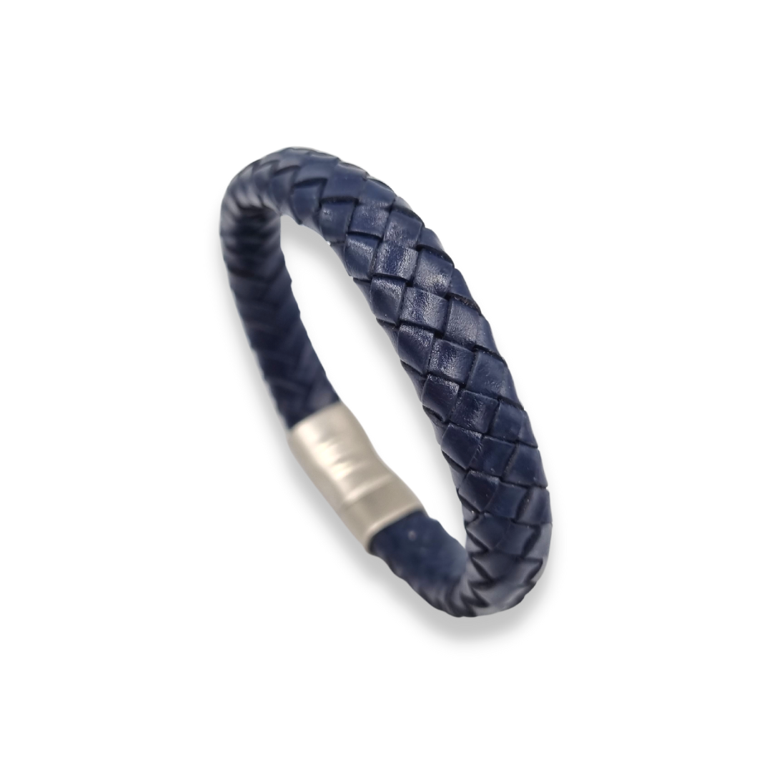 Oxford Blue Bracelet - Stainless steel clasp - oval braided