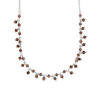 Isadora necklace, burgundy - rhodium plated 925 sterling silver- mozambique garnet stones- gemstones