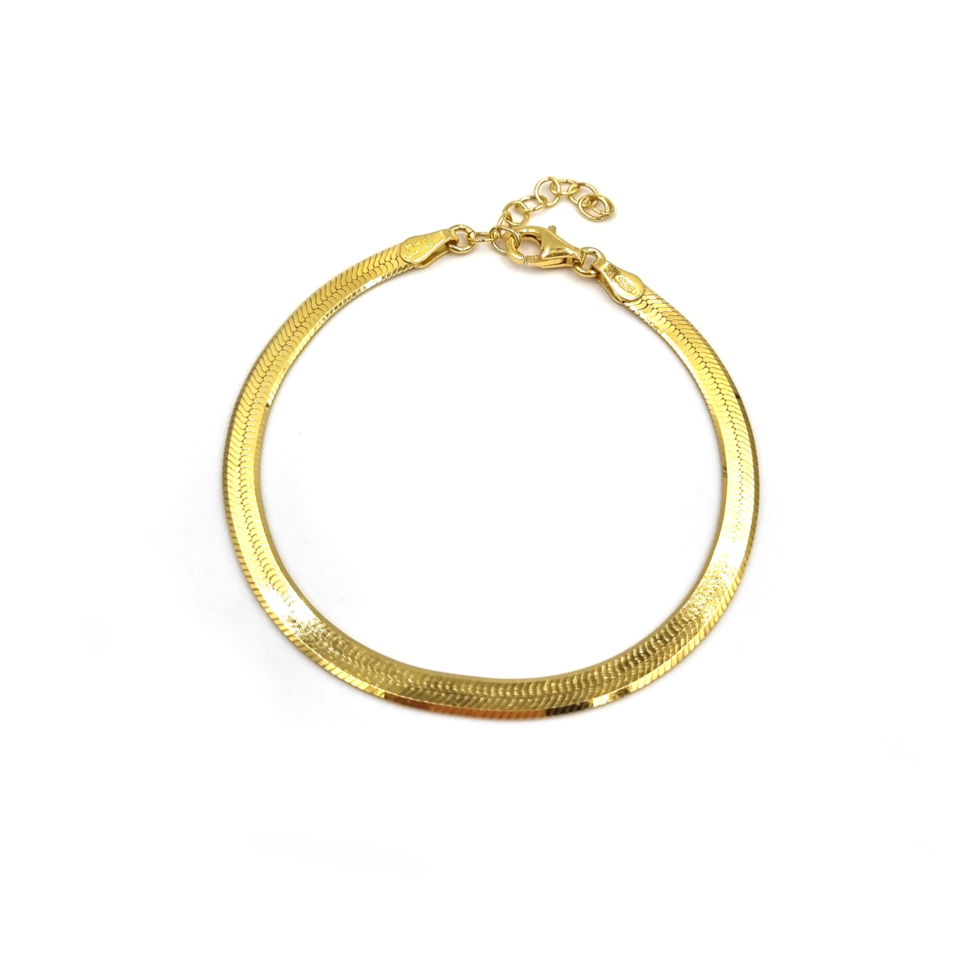 Roca de Piña - Herringbone bracelet- goldplated 925 sterling silver