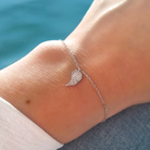 Roca de Piña-  Angel wing bracelet- rhodium plated 925 sterling silver- white zirconia , engelen vleugel armband