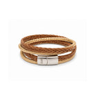 Armband Ibiza style vrouw echt leer goud bruin