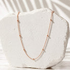 Bolletjes ketting rosé goud