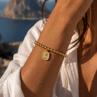 Bolletjes armband goud met roos