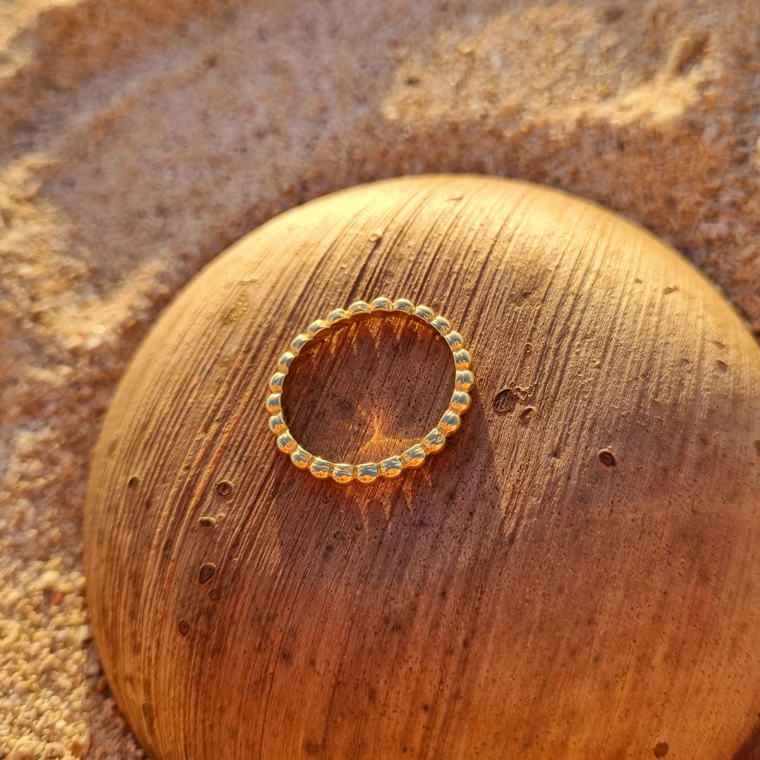 Bolletjes ring, 18k goldfilled, goudgevuld