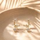 Bruiloft oorbellen goud met steentjes elegant