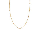 Celeste ketting met bezel steentjes - dames kettinkje goud kleur- goldfilled