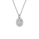 Christelijke Zilveren ketting met bedel Maria - steentjes