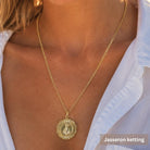 Christelijke ketting goud met maria bedel 