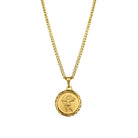 Cubaanse Schakel Ketting Met Hanger Goldfilled - Dames - Muntje Cupido - Coin - Kleur Goud