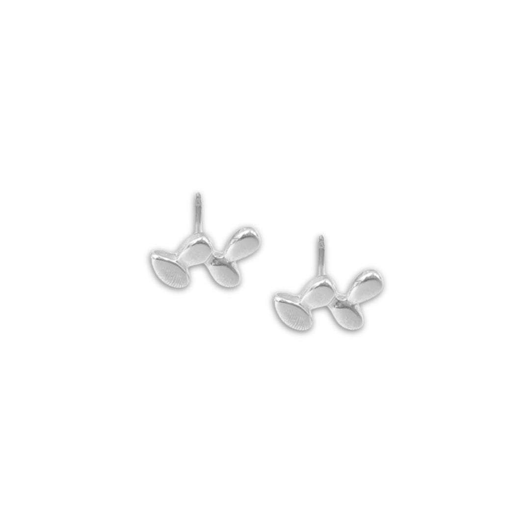 Roca de Piña- Dani studs - rhodium plated 925 sterling silver - earstuds, oor studs zilver