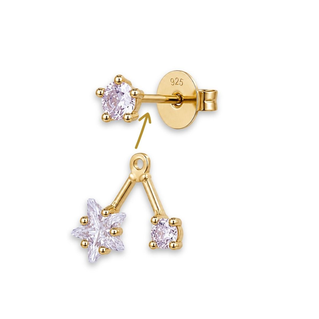 Ear jackets bruids oorbellen goud