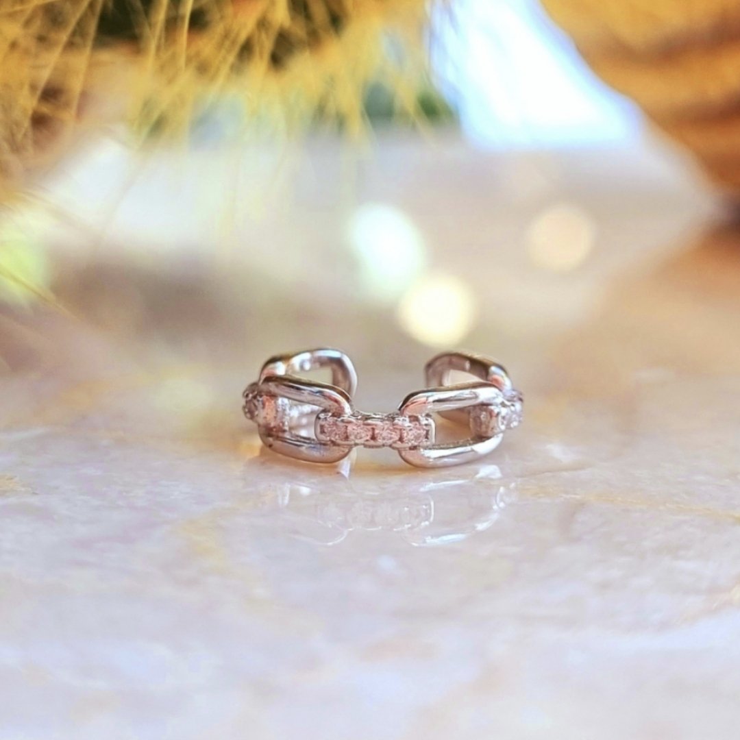 Ear cuff zilver steentjes