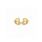 Earcuff goud met steentjes zirkonia