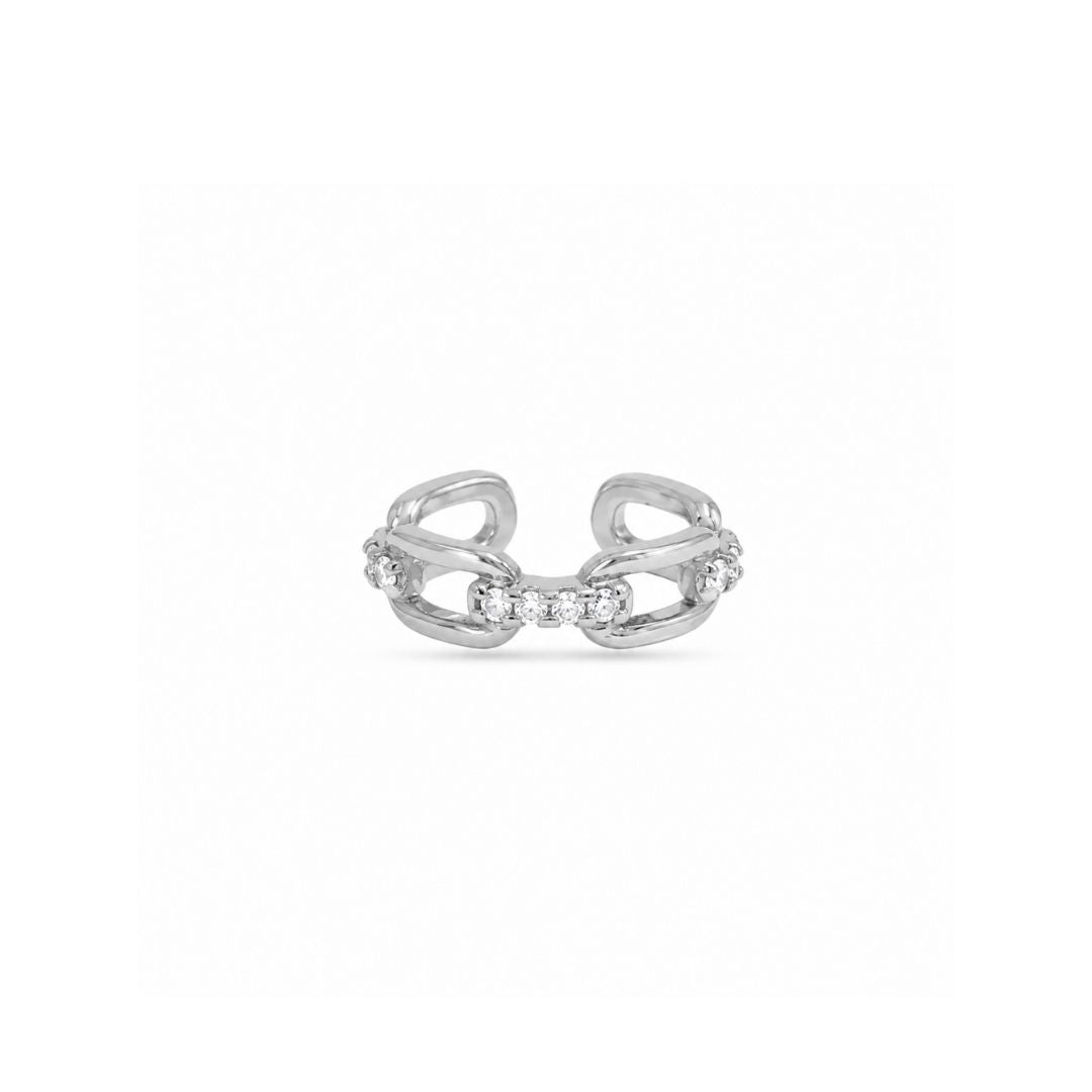 Earcuff zilver met steentjes zirkonia