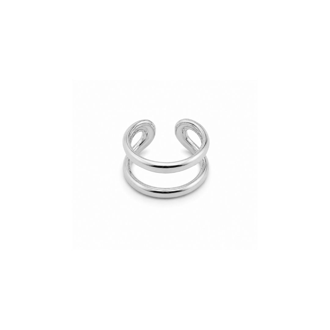 Ear cuff zilver met twee boogjes