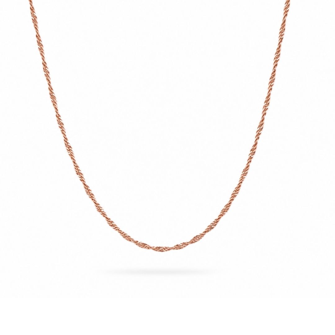 Gedraaide ketting singapore rosé goud