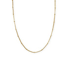  Goldfilled bolletjesketting met fijne 2 mm balletjes – goudkleurige damesketting met karabijnsluiting, verkrijgbaar in twee lengtes.