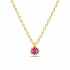 Gouden ketting met hanger steentje roze