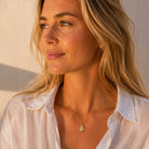 Gouden Druppel ketting hanger met steentjep staal