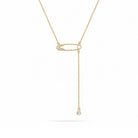 Gouden Ketting Met Veiligheidsspeld En Steentje