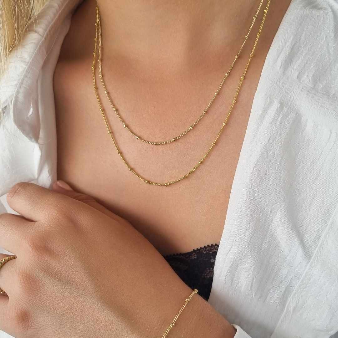 Gouden Bolletjesketting Goldfilled Brass