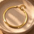 Gouden visgraat armband platte schakel dames