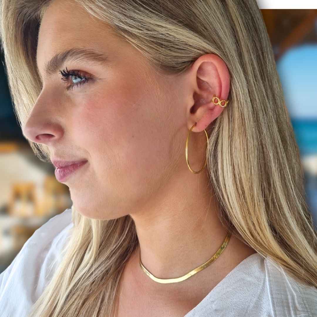 Gouden hoop oorbellen verguld zilver