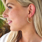 Gouden hoop oorbellen met parels