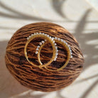 Gouden hoop oorbellen met parels van verguld zilver
