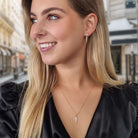 Gouden ketting met hanger en steentjes vrouw