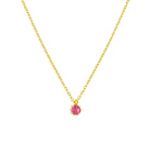 Gouden ketting met roze steen hanger Hanna verguld zilver