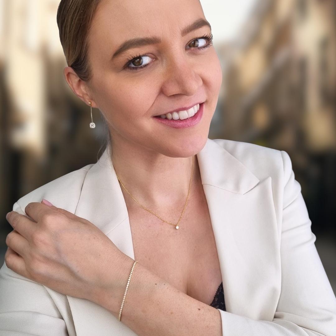 Gouden ketting met steen hanger zirkonia hanna