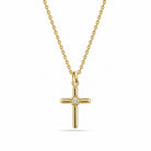 Gouden kruisketting met steentje goldfilled