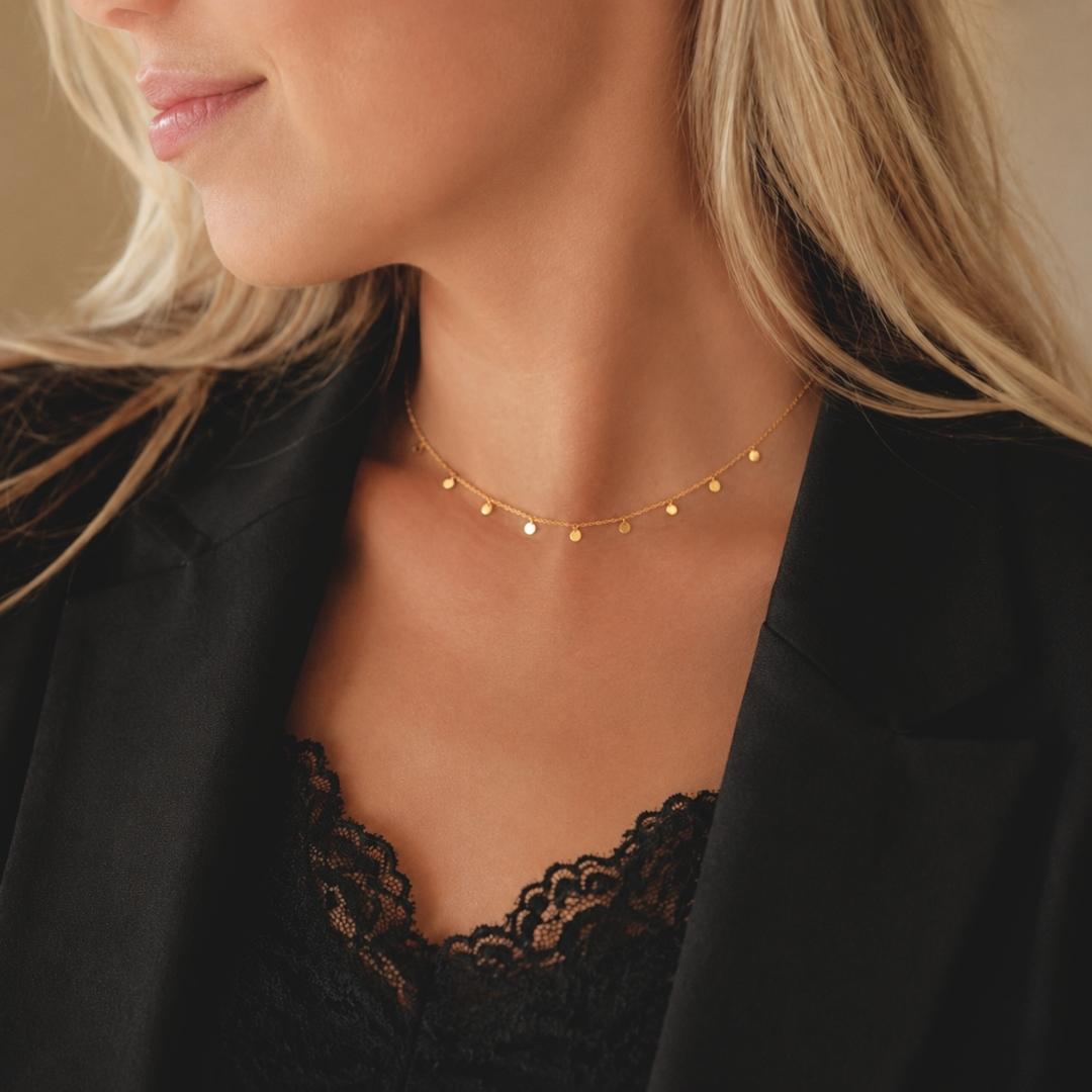 Gouden muntketting goldplated zilver
