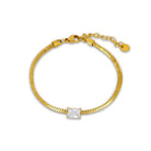 Stalen gouden armband met steen Alejandra- Dames 
