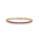 Gouden tennis armband met roze steentjes Grace verguld zilver