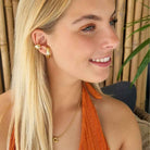 Gouden earcuff groot drie boogjes Ayana - goldfilled