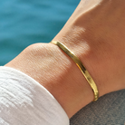 Roca de Piña - Herringbone bracelet- goldplated 925 sterling silver- herringbone armband