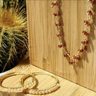Ibiza style ketting goud met steentjes
