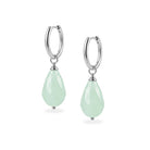 Ibiza style oorbellen zilver groene steen