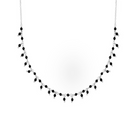 Roca de Piña- Isadora necklace - black spinel - rhodium plated 925 sterling silver