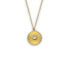 Ketting met hanger muntje met zirkonia steen - zon Aurora - verguld zilver
