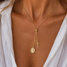 Kruis ketting goud met maria bedel